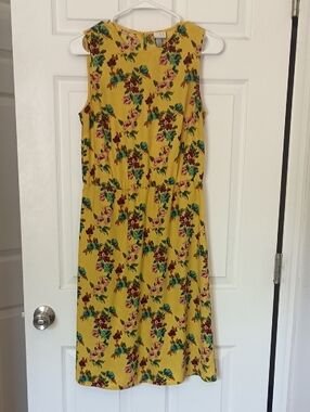 a new day Yellow Floral Sleeveless Midi Dress with Multicolor Blooms